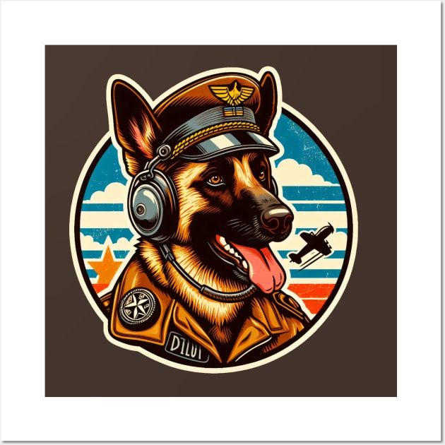 Belgian Malinois Pilot Wall Art by k9-tee